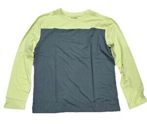 01.Algo Boys Green Neon Performance Long Sleeve Shirt Moisture Wicking Large NEW